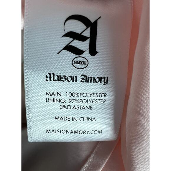 Size M Midi Dress Babydoll Strapless Sequin Fairy Glam Coquette Feminine Pink - Picture 8 of 9